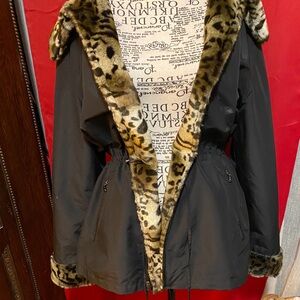 Norm Thompson Reversible Black/Leopard Jacket